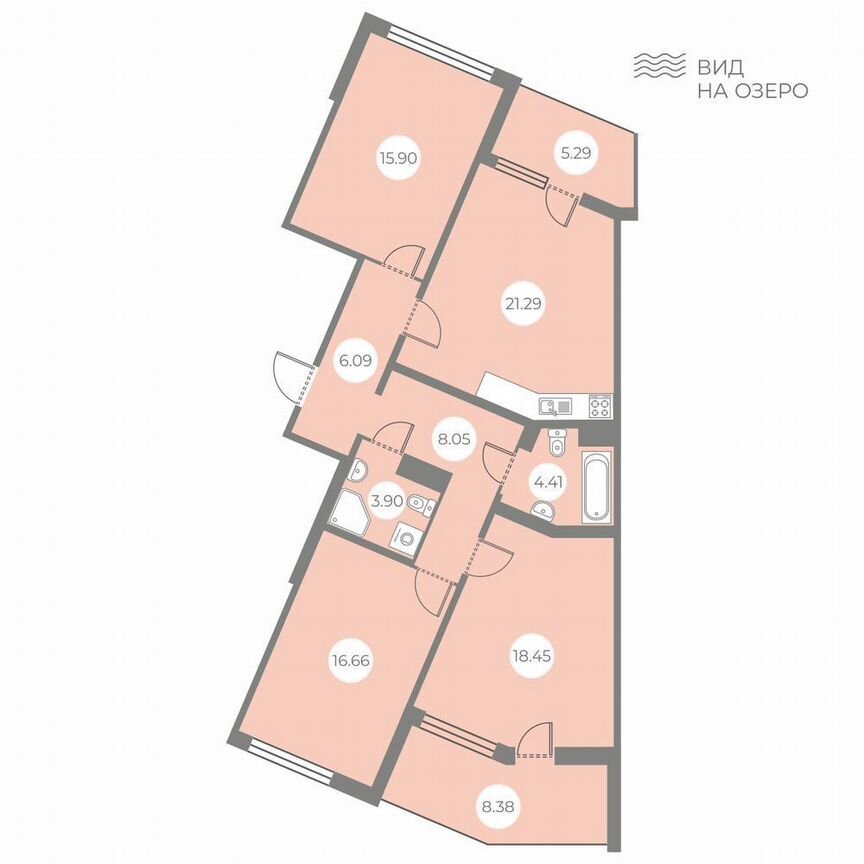 3-к. квартира, 101,6 м², 4/7 эт.