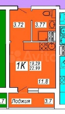 Квартира-студия, 22,4 м², 22/32 эт.