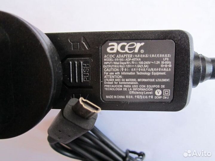 Зарядка на планшет acer