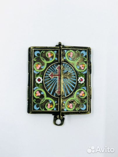 Складень Спаси и Сохрани Серебро Эмали
