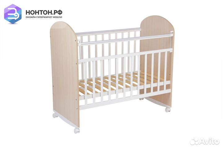 Кроватка детская Фея 701 дуб пастельный-белый