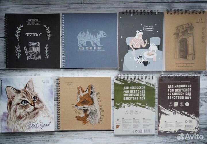 Альбомы для рисования, скетчбуки, много, разные