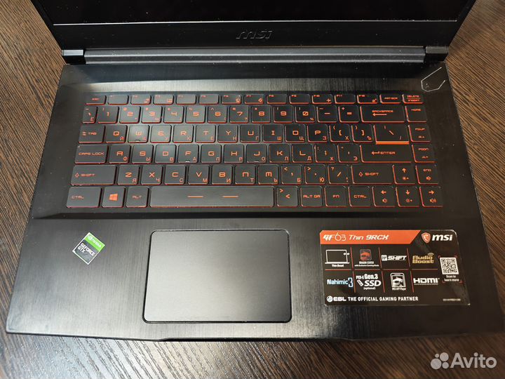 Ноутбук MSI GF63 thin 9RCX-683XRU