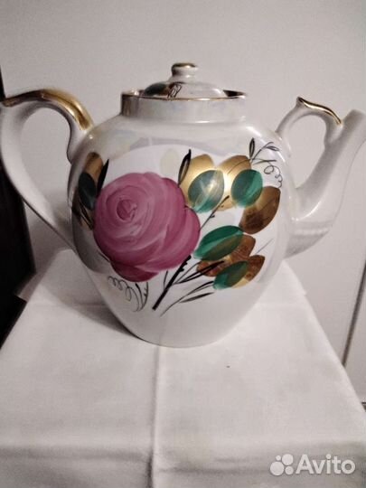 Фарфоровый чайник СССР полонне дулево доливной