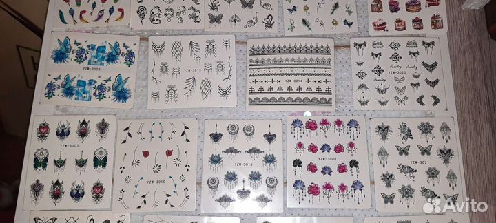 Наклейки для ногтей не водные и водные