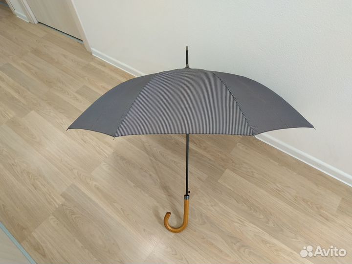 Зонт-трость полуавтомат с деревянной ручкой 105 см