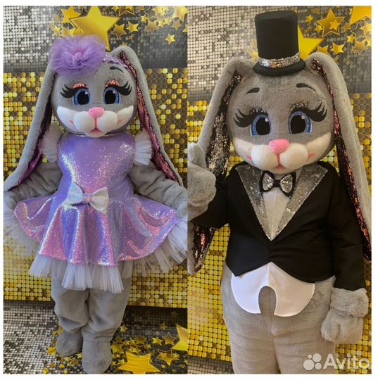 Зайка поздравление. Ростовая кукла. Аниматор