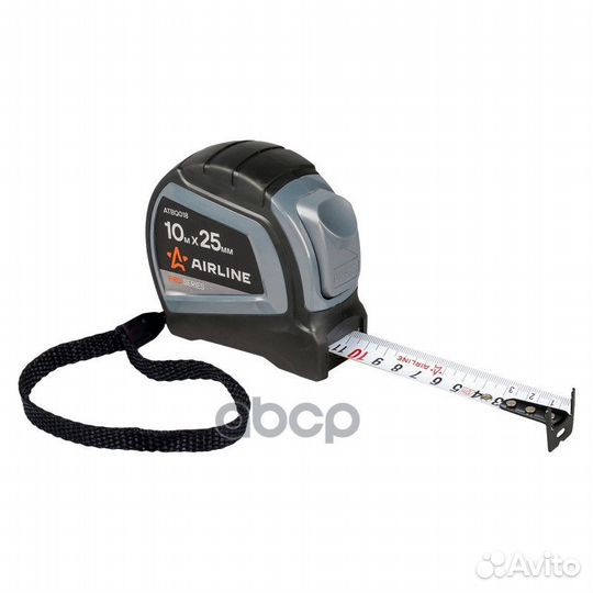 Рулетка в прорезиненном корпусе 10мх25мм PRO ав