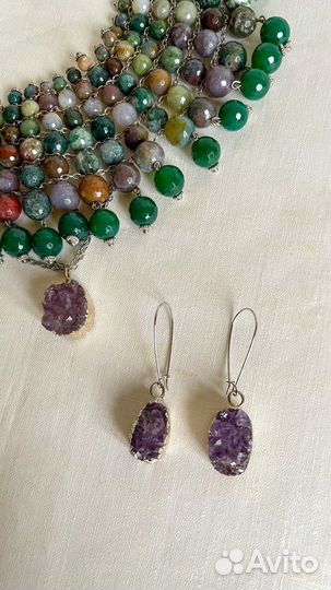 Авторское колье и серьги, комплект