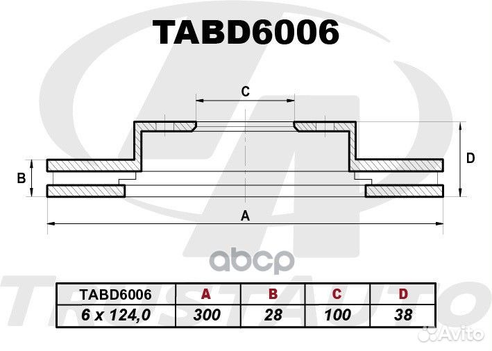 Тормозной диск (TA); tabd6006 tabd6006 Trust Auto