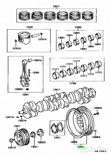 Маховик двс 1hdfte LC100 08,01-01,07 Toyota Land