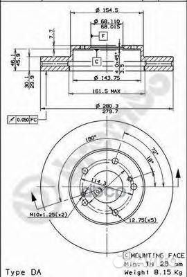 Тормозной диск 09.5931.10 Brembo