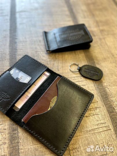 Harley Davidson набор из черной кожи