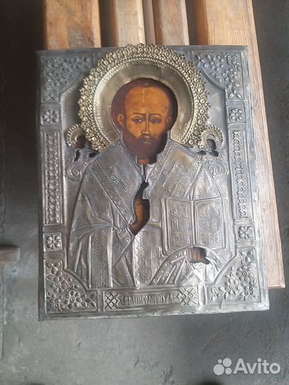 Икона Николай Чудотворец 19века
