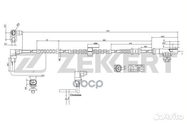 Датчик ABS передн. Opel Meriva B 10- se-6123