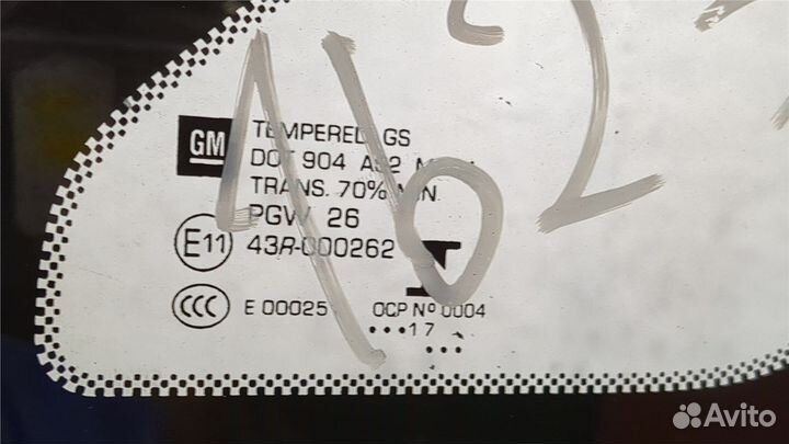 Стекло кузовное боковое Chevrolet Malibu, 2017