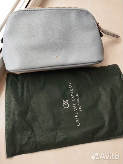 Косметичка серо голубого цвета