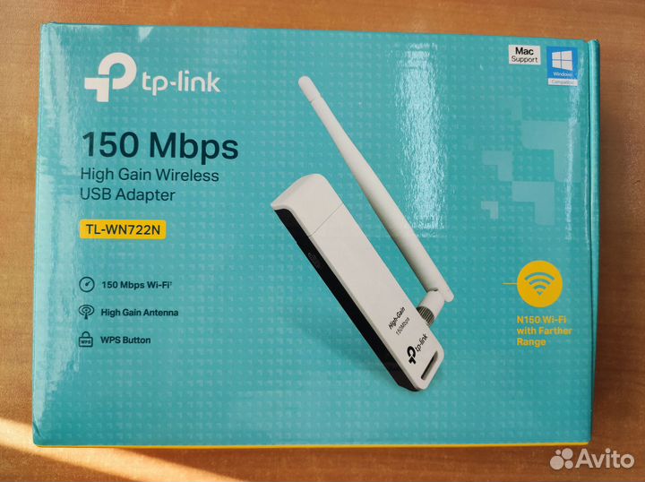 Wi-Fi адаптер TP-link TL-WN722N 3.20. Почти новый