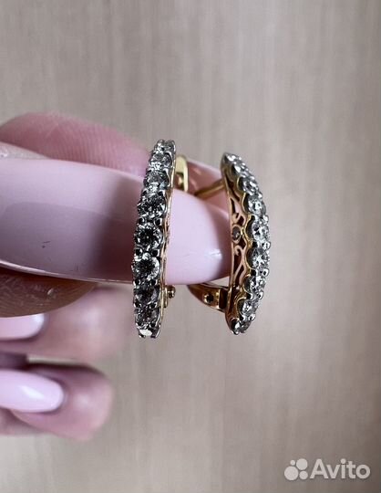 Серьги с бриллиантами 750 пробы