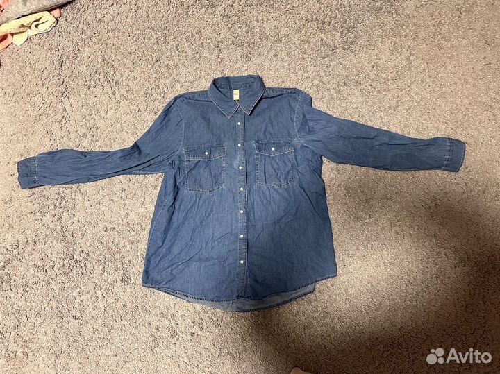 Рубашка джинсовая летняя син