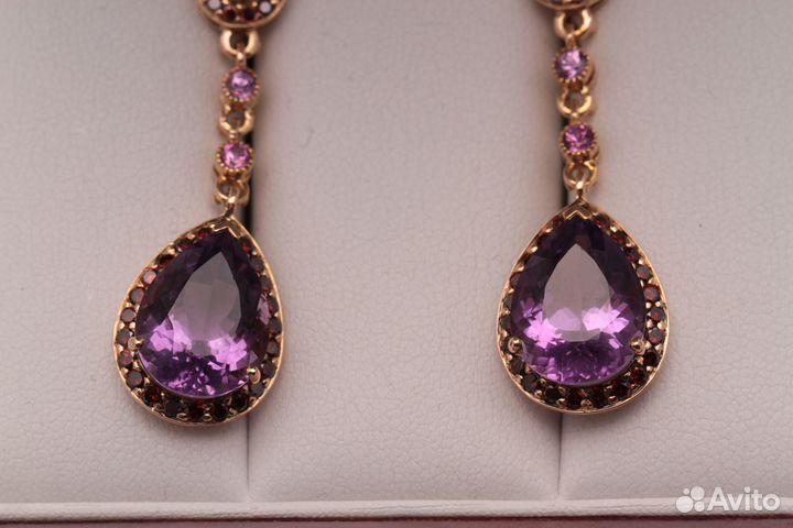 Серьги Red Diamond and Amethyst