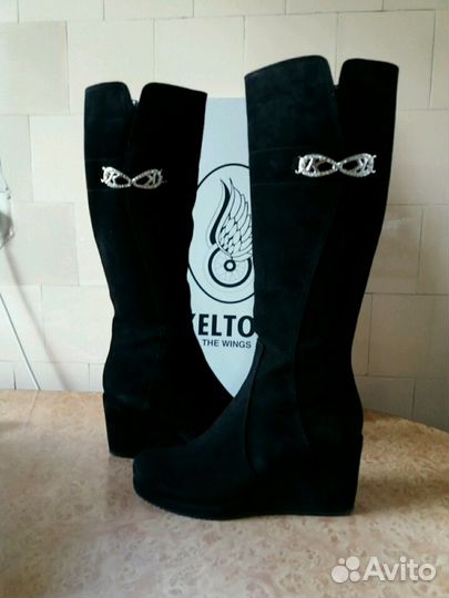 Сапоги замшевые