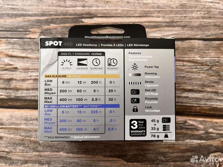 Налобный фонарь Black Diamond Spot 400