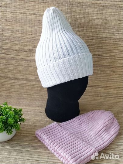 Шапка резинка тыковка мериносовая
