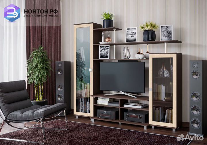 Гостиная Техно дуб беленый / венге