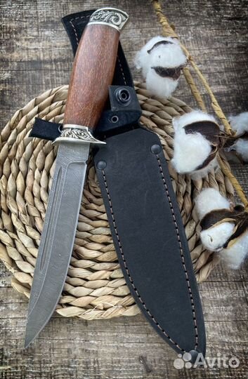 Охотничий нож универсальный из дамасской стали