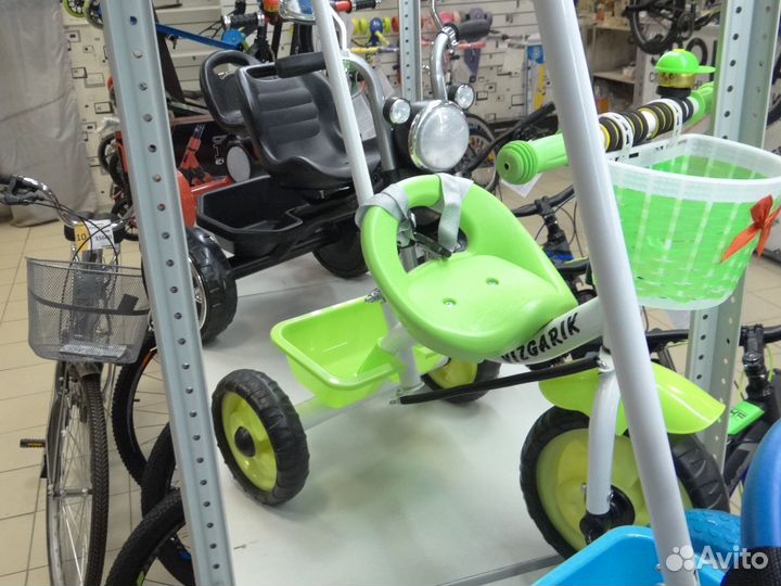 Велосипед детский трехколесный с ручкой и без