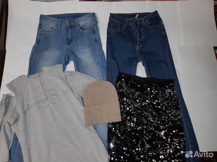 Одежда пакетом, джинсы, юбка, кофта