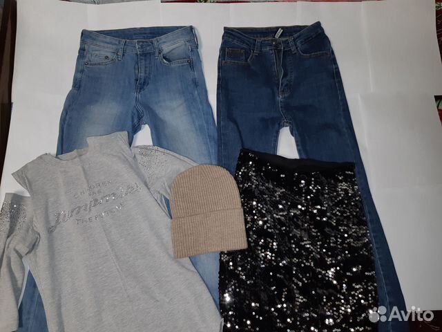 Одежда пакетом, джинсы, юбка, кофта