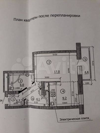 Квартира-студия, 42 м², 14/17 эт.
