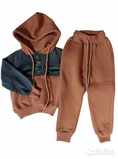 Костюм начёс, city wear комбинирован с джинсой