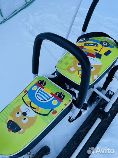 Снегокат Барс для двоих санки с лыжами