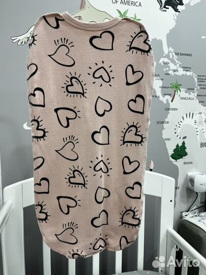 Кокон пеленка с шапочкой, 62 размер