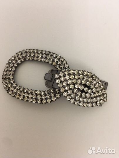 Застежка со стразами шубная