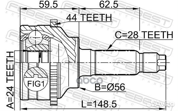 ШРУС наружный 24X56X28 mazda tribute 00- 051004