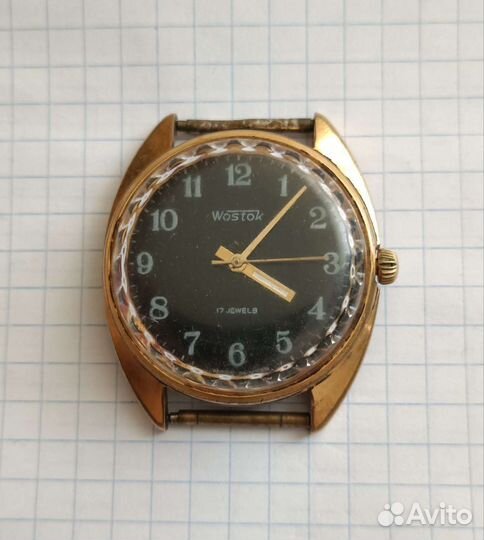 Часы Восток, позолота