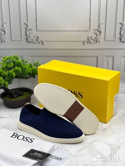 Hugo Boss Летние Мужсикие Кеды Слипоны Мокасины