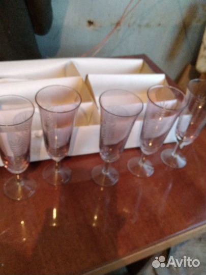 Фужеры цветное стекло