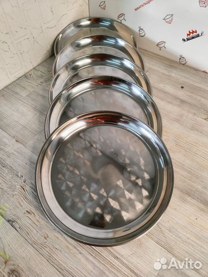 Поднос круглый 60 см из нерж/стали рисунок 