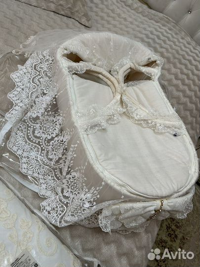 Люлька- переноска для новорожденных, с козырьком