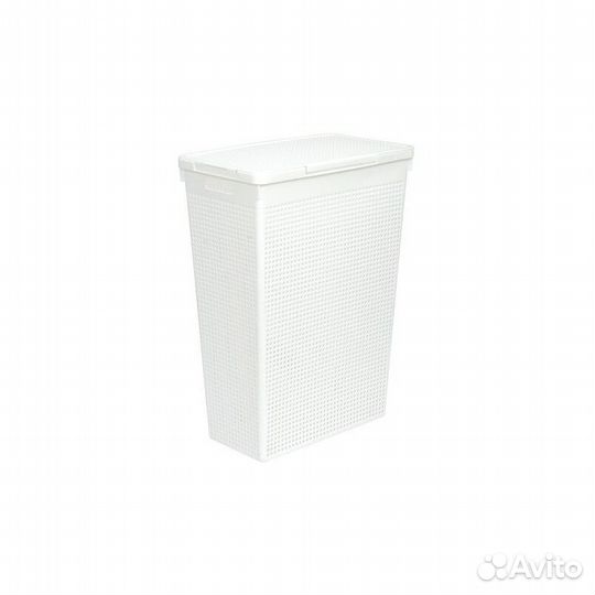 Корзина 50,0 л узкая для белья Лофт, белый