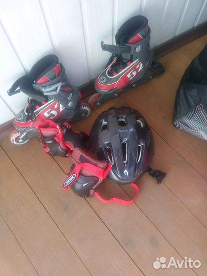 Роликовые коньки+полный комплект защиты + сумка