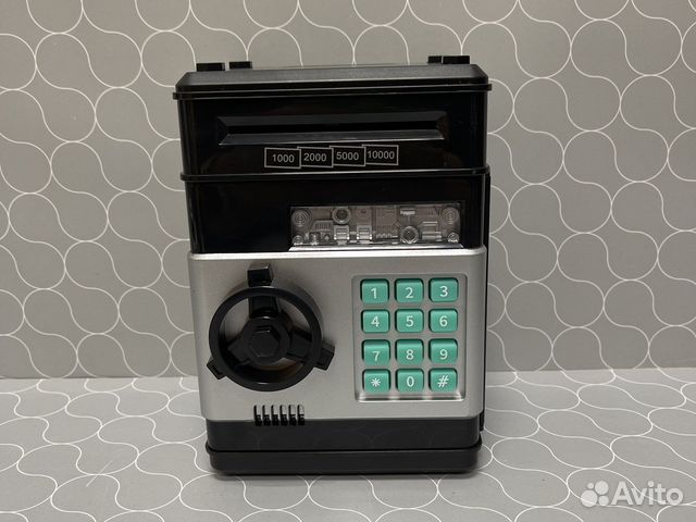 Копилка детская Сейф кодовый черно-серый