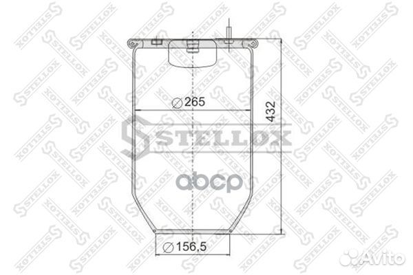 90-08100-SX пневмопод. без стак. h432 4шп.M12