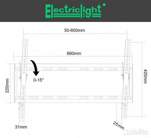 Кронштейн для тв на стену Electriclight кб-01-95W