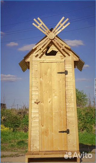 Дачный туалет деревянный с установкой DMK